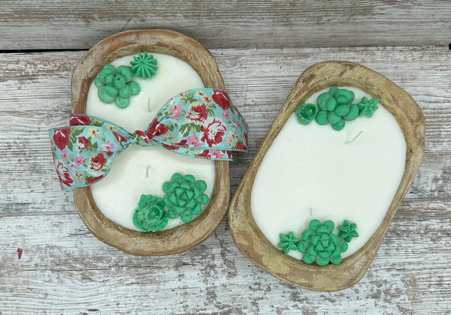 Succulent dough bowl candle