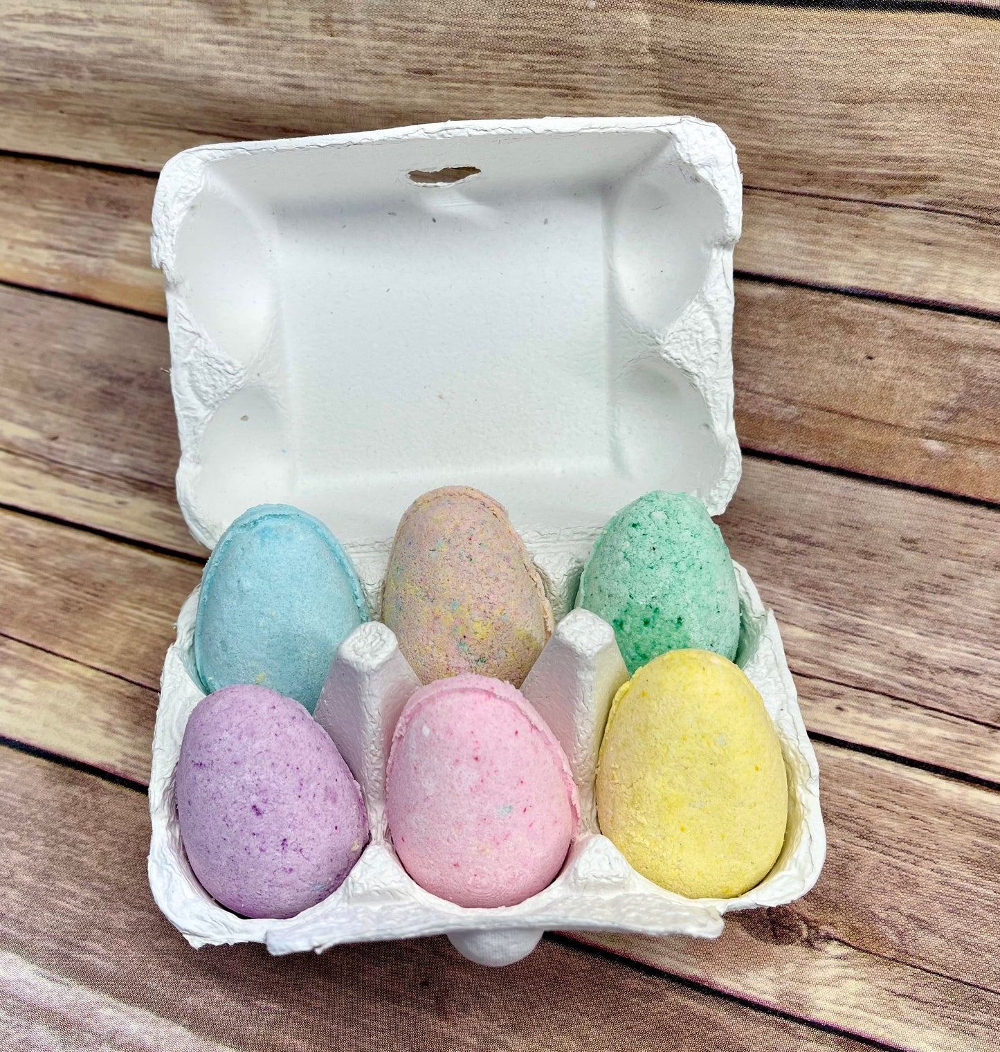 Egg carton of Bath Bombs