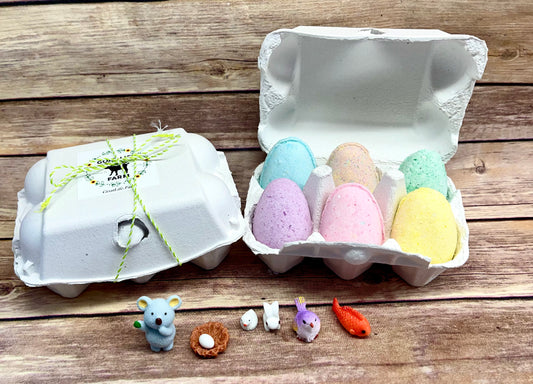 Egg carton of Bath Bombs